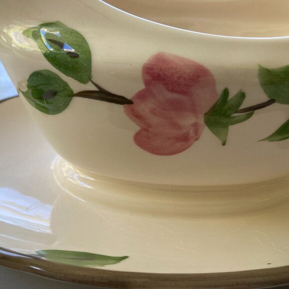 Franciscan Desert Rose Gravy Boat Attached Liner Made in England Vintage - Picture 2 of 7
